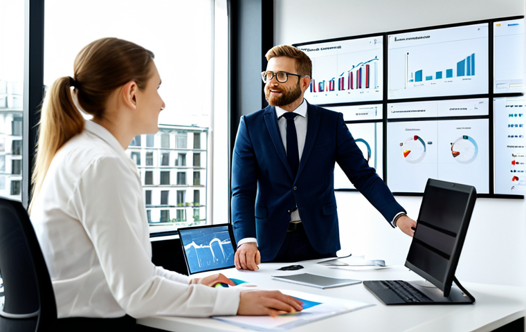 Data-Driven Marketing in a Modern German Office**

"A team of professional marketers in a brightly lit, modern office in Berlin, analyzing data dashboards on large screens, fully clothed, appropriate office attire, safe for work, perfect anatomy, natural proportions, professional setting, showing graphs and charts related to campaign performance, family-friendly, high quality render, 8k resolution, realistic style."

**