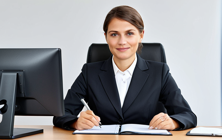 **

"A professional businesswoman in a modest business suit, sitting at a desk in a modern German office, fully clothed, appropriate attire, safe for work, perfect anatomy, natural proportions, professional photography, high quality."

**