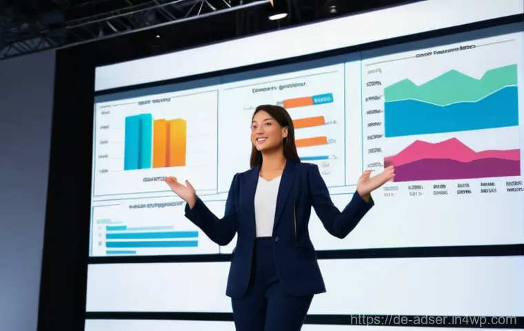 퍼포먼스 마케팅을 위한 효과적인 리포트 작성 - **Prompt:** A diverse team of four marketing professionals (two men, two women, all in smart busines...