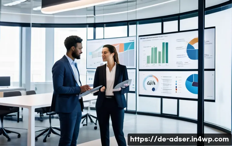 퍼포먼스 마케팅의 개인 정보 보호 문제 - **Prompt 1: Collaborative Data Strategy in a Privacy-First World**
    "A diverse team of four profe...