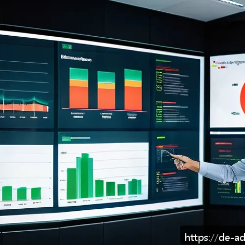 퍼포먼스 마케팅 성과 보고서 작성 방법 - A professional office environment showing a diverse team of marketing analysts gathered around a lar...