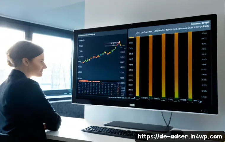 퍼포먼스 마케팅의 실적 향상을 위한 기술 - Photorealistic performance marketing analyst in a modern Berlin office, studying a large clean data ...